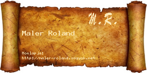 Maler Roland névjegykártya